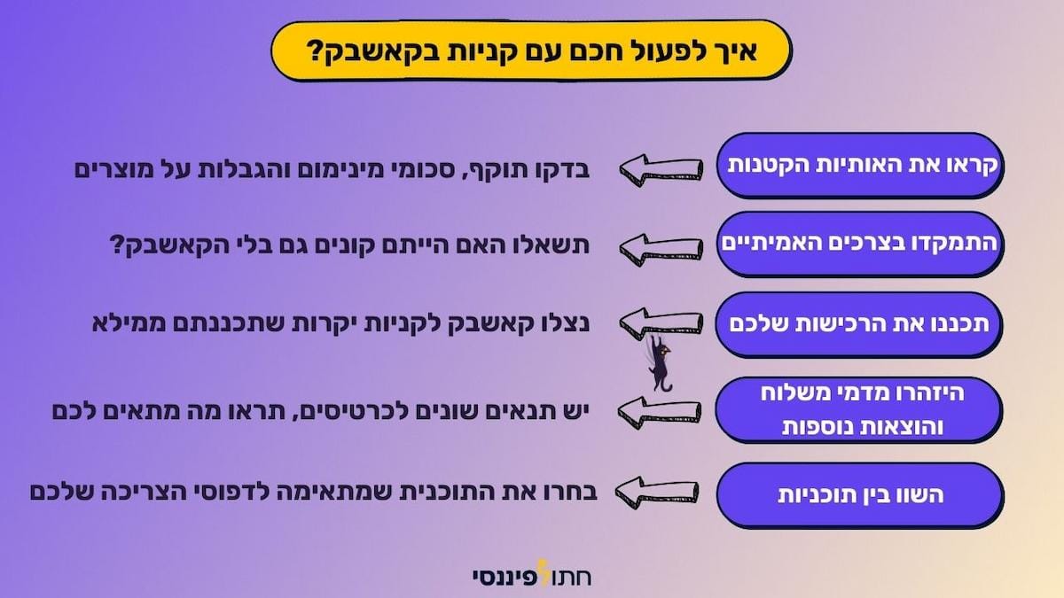 איך להתנהל נכון עם קאשבק? המלצה לצרכנות נבונה מהחתול הפיננסי