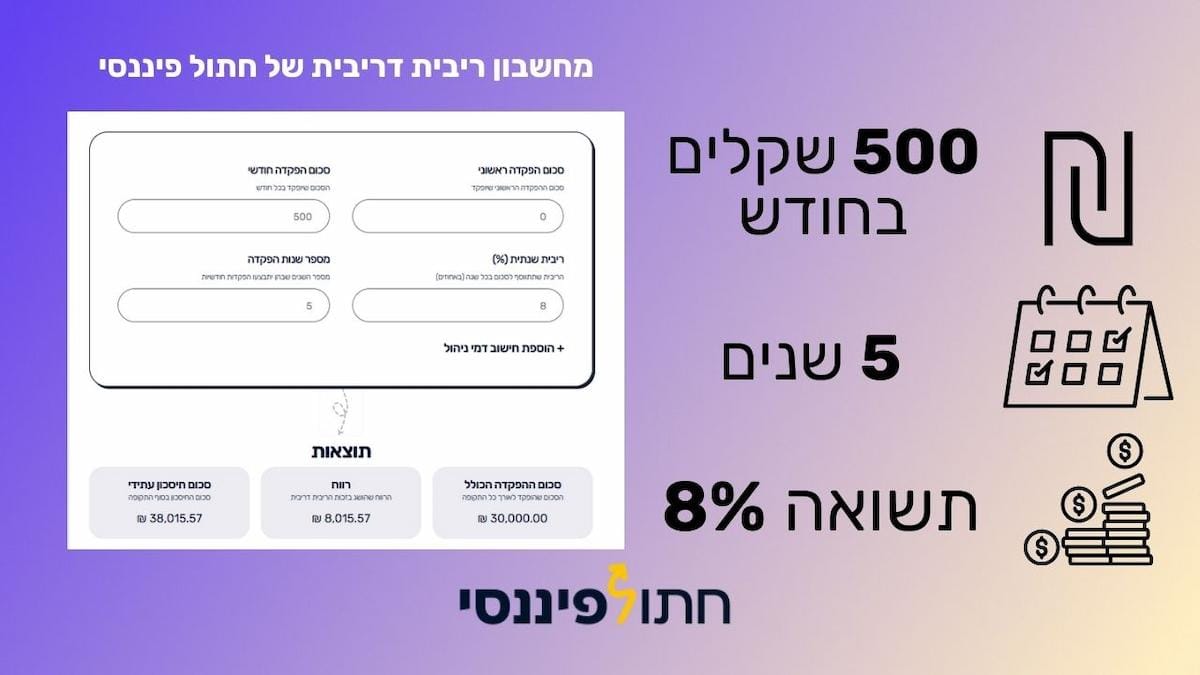 חישוב תשואה במחשבון ריבית דריבית חתול פיננסי