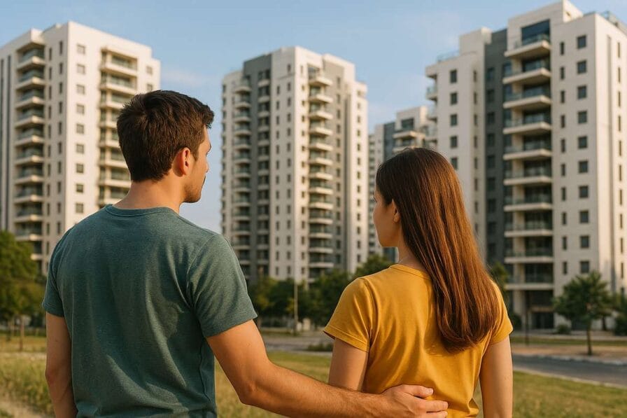 תמונת שער בפורטל של חתול פיננסי שמתארת זוג שצעיר שרוצה לקנות דירה להשקעה ולא מרוצה המצב